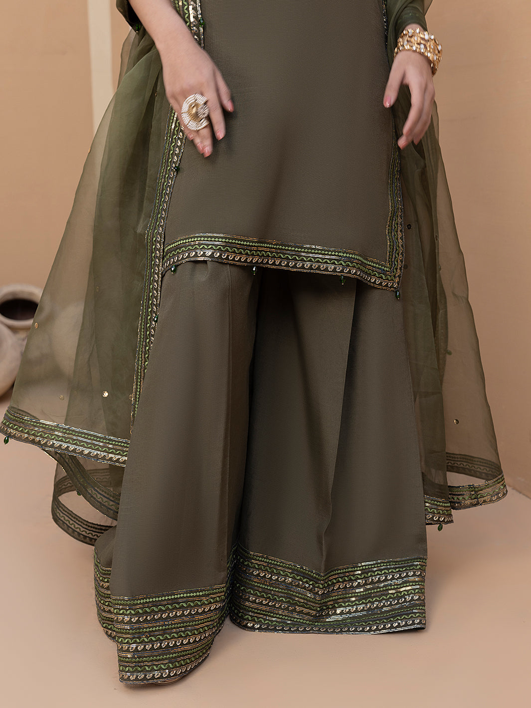 Hem Stitch | Raw Silk Edit 25 | Noor - by - Libasekhas UK - Registered Vendor of : Hemstitch - 100% Original Designer Dresss