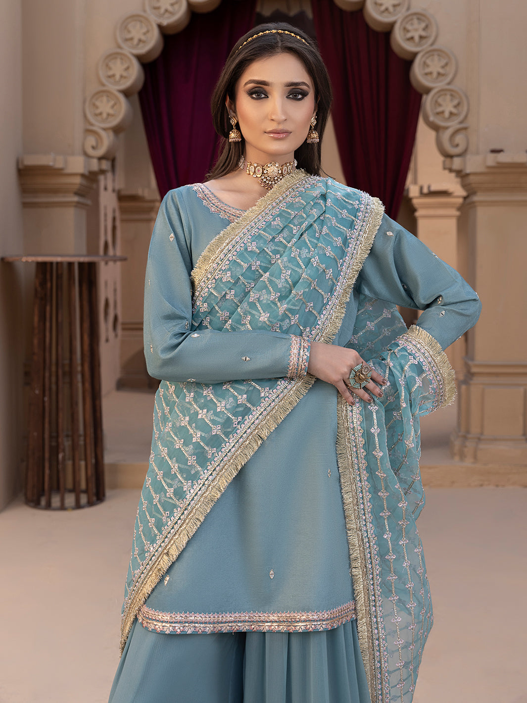 Hem Stitch | Raw Silk Edit 25 | Layla - by - Libasekhas UK - Registered Vendor of : Hemstitch - 100% Original Designer Dresss