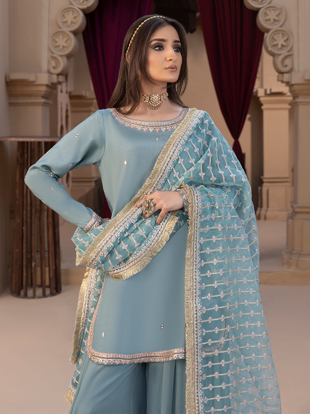 Hem Stitch | Raw Silk Edit 25 | Layla - by - Libasekhas UK - Registered Vendor of : Hemstitch - 100% Original Designer Dresss