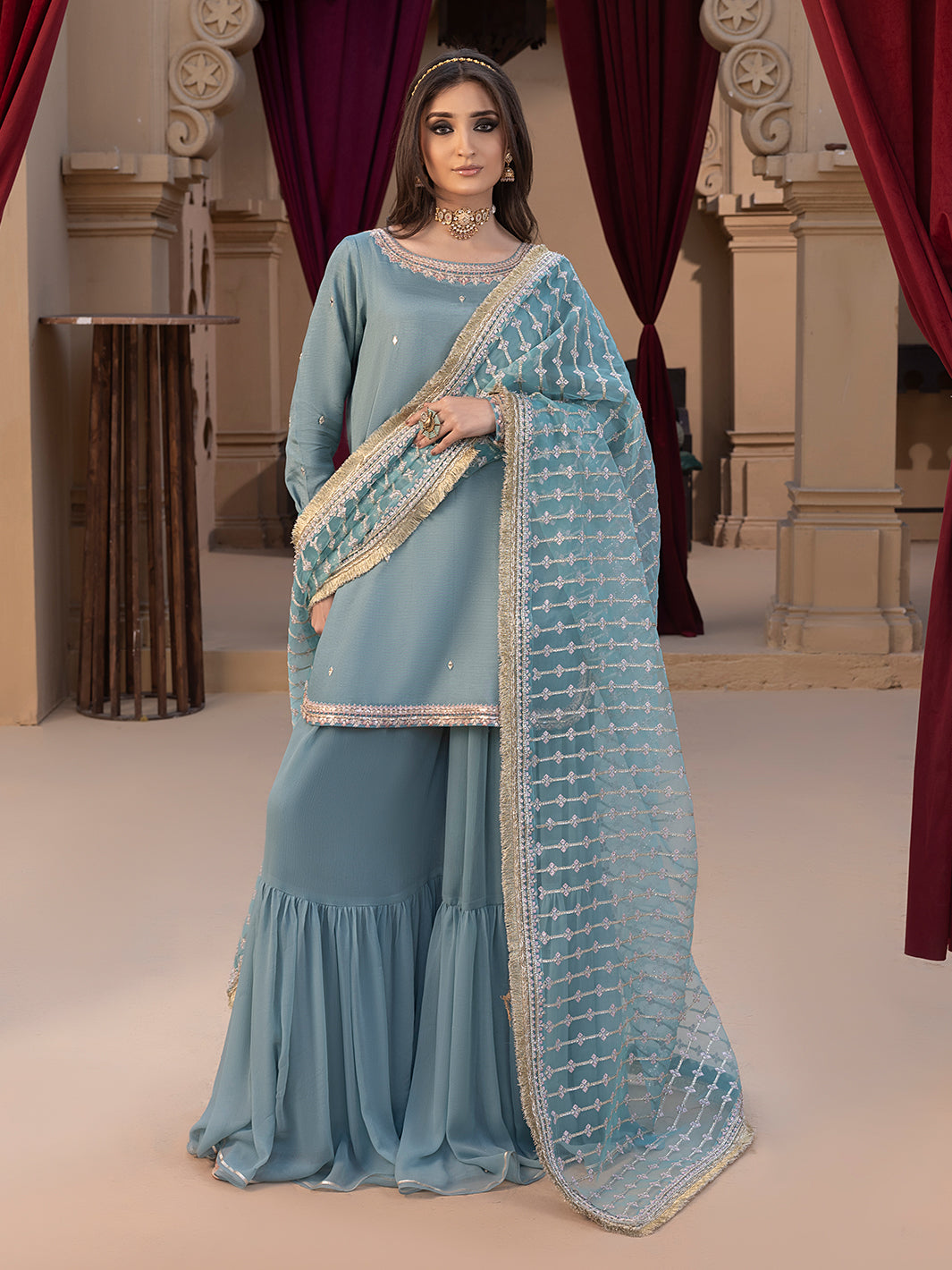 Hem Stitch | Raw Silk Edit 25 | Layla - by - Libasekhas UK - Registered Vendor of : Hemstitch - 100% Original Designer Dresss