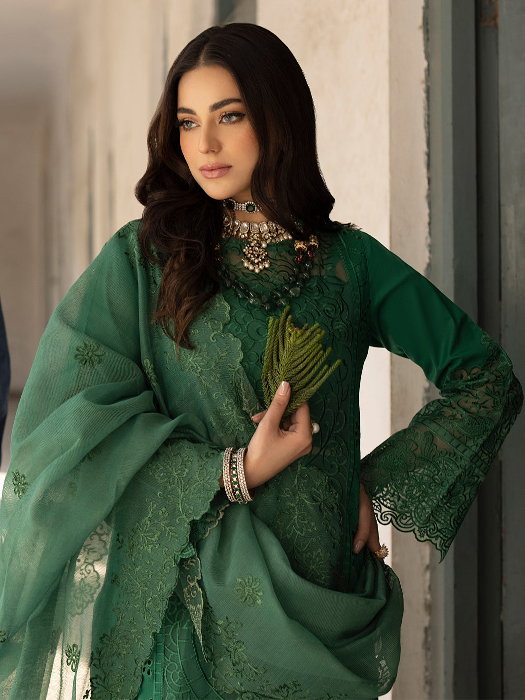 Mahnur | Mahrukh Luxury Lawn 24 | EMERALD - by - Libasekhas UK - Registered Vendor of : Mahnur - 100% Original Designer Dresss