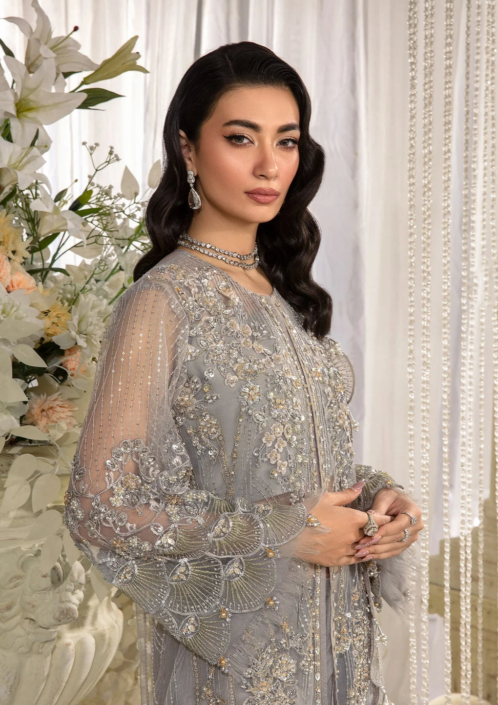 Elaf Premium | Evara Formals 24 | EFE-04 DOVE - by - Libasekhas UK - Registered Vendor of : Elaf Premium - 100% Original Designer Dresss