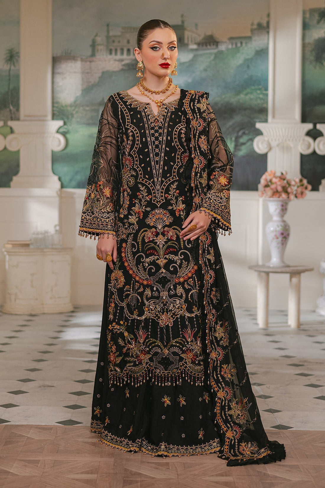 Raeesa Premium | Ada Premium Collection | HU - 46 Black Swan - by - Libasekhas UK - Registered Vendor of : Raeesa Premium - 100% Original Designer Dresss