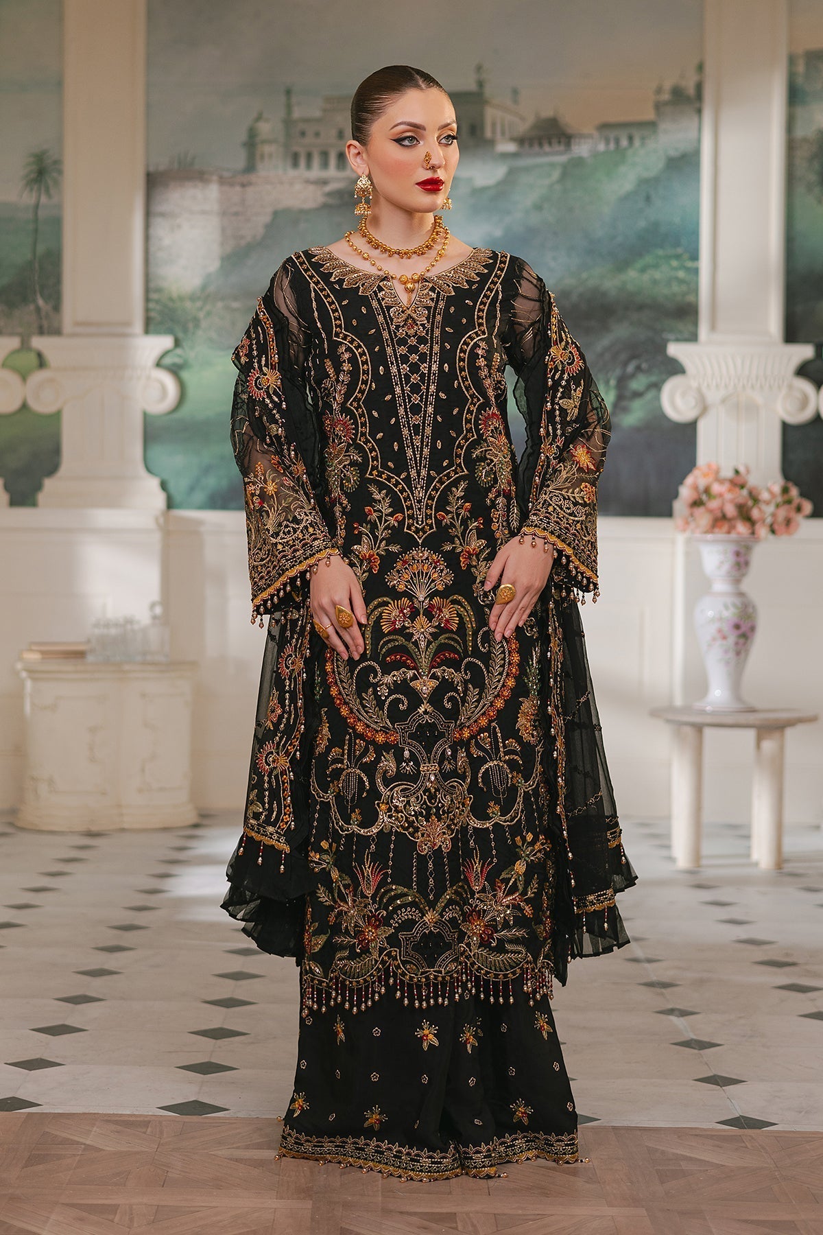 Raeesa Premium | Ada Premium Collection | HU - 46 Black Swan - by - Libasekhas UK - Registered Vendor of : Raeesa Premium - 100% Original Designer Dresss