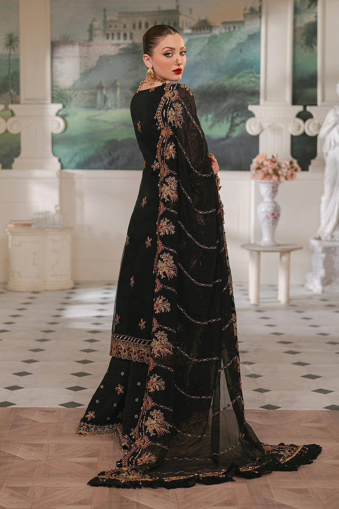Raeesa Premium | Ada Premium Collection | HU - 46 Black Swan - by - Libasekhas UK - Registered Vendor of : Raeesa Premium - 100% Original Designer Dresss
