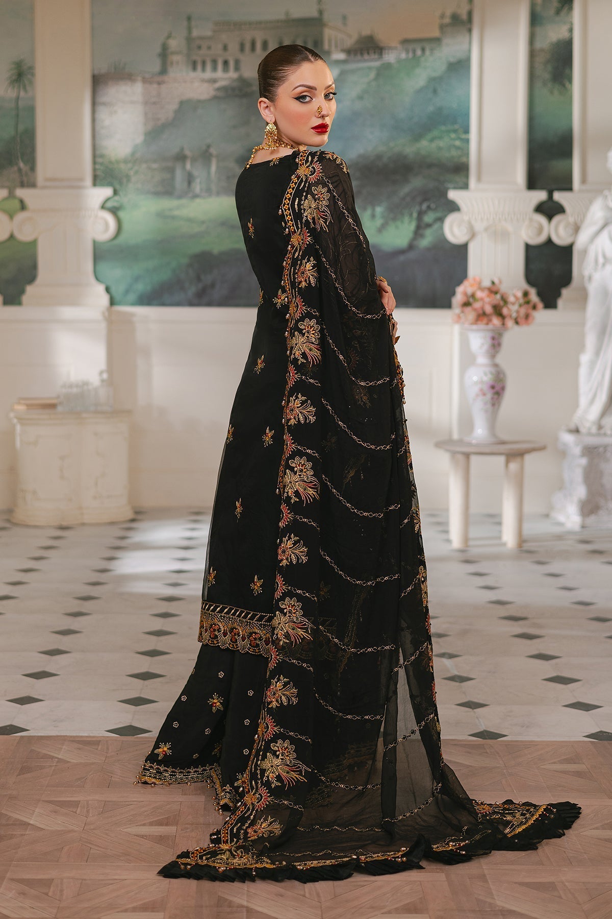 Raeesa Premium | Ada Premium Collection | HU - 46 Black Swan - by - Libasekhas UK - Registered Vendor of : Raeesa Premium - 100% Original Designer Dresss