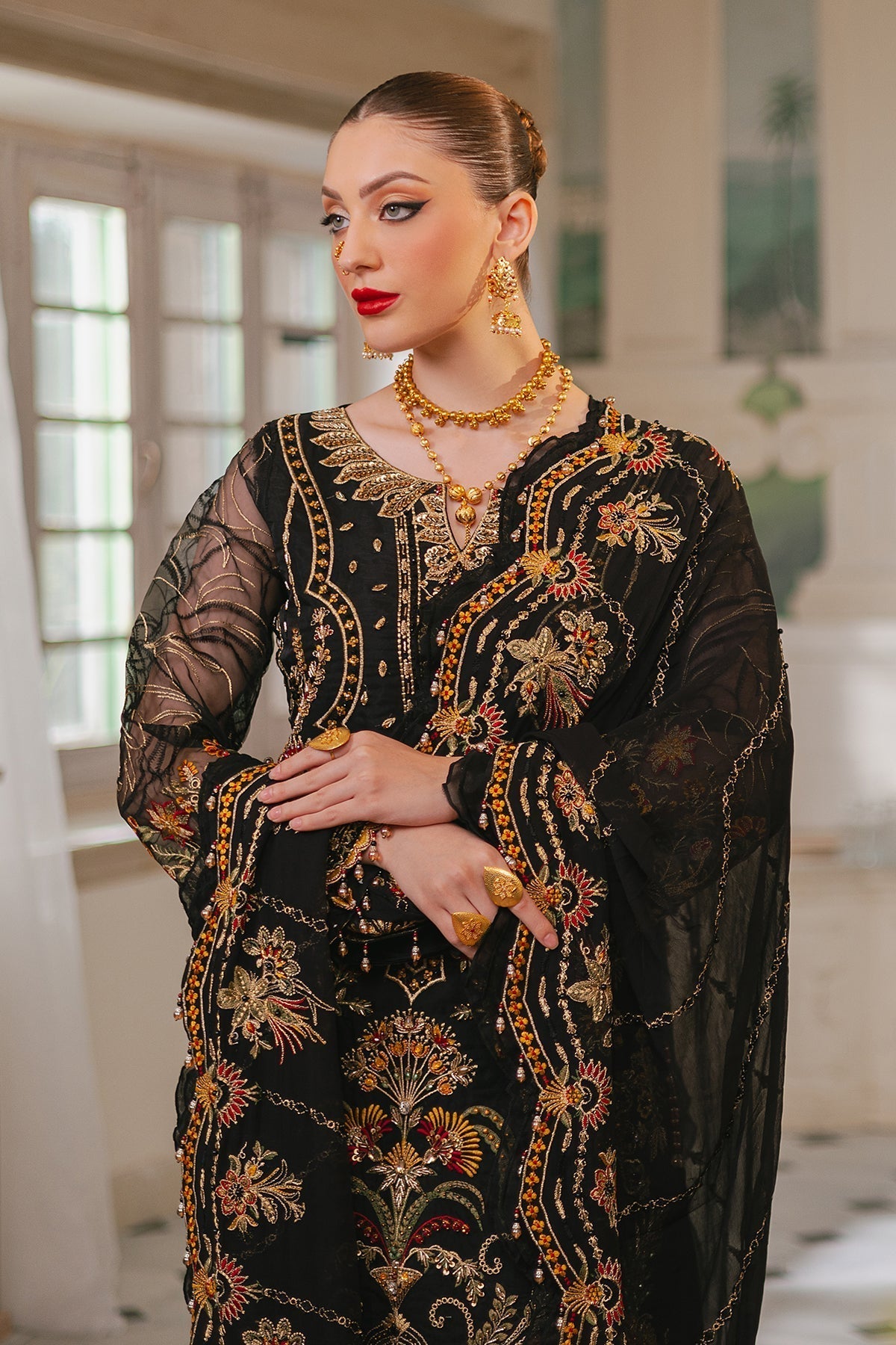 Raeesa Premium | Ada Premium Collection | HU - 46 Black Swan - by - Libasekhas UK - Registered Vendor of : Raeesa Premium - 100% Original Designer Dresss