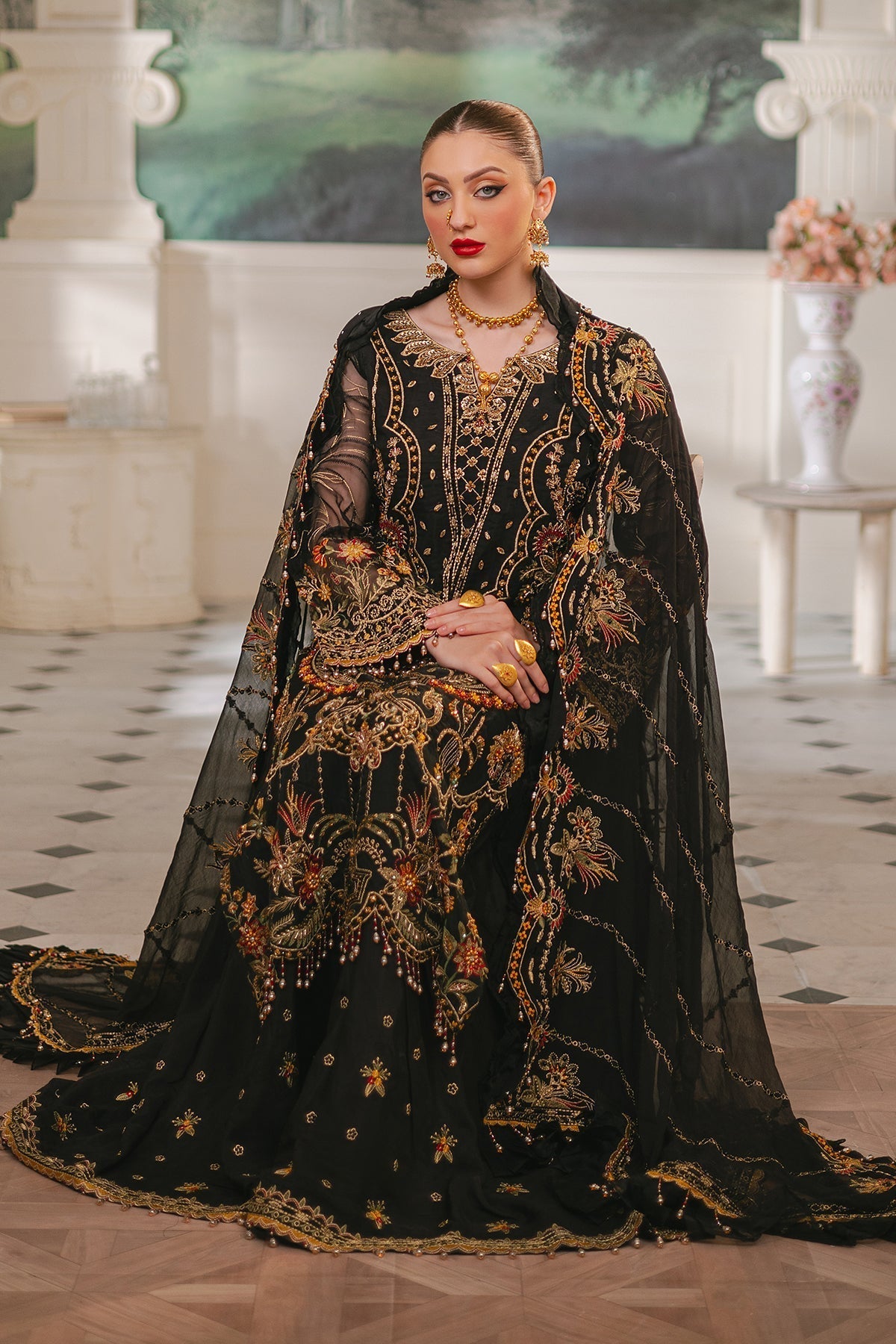 Raeesa Premium | Ada Premium Collection | HU - 46 Black Swan - by - Libasekhas UK - Registered Vendor of : Raeesa Premium - 100% Original Designer Dresss