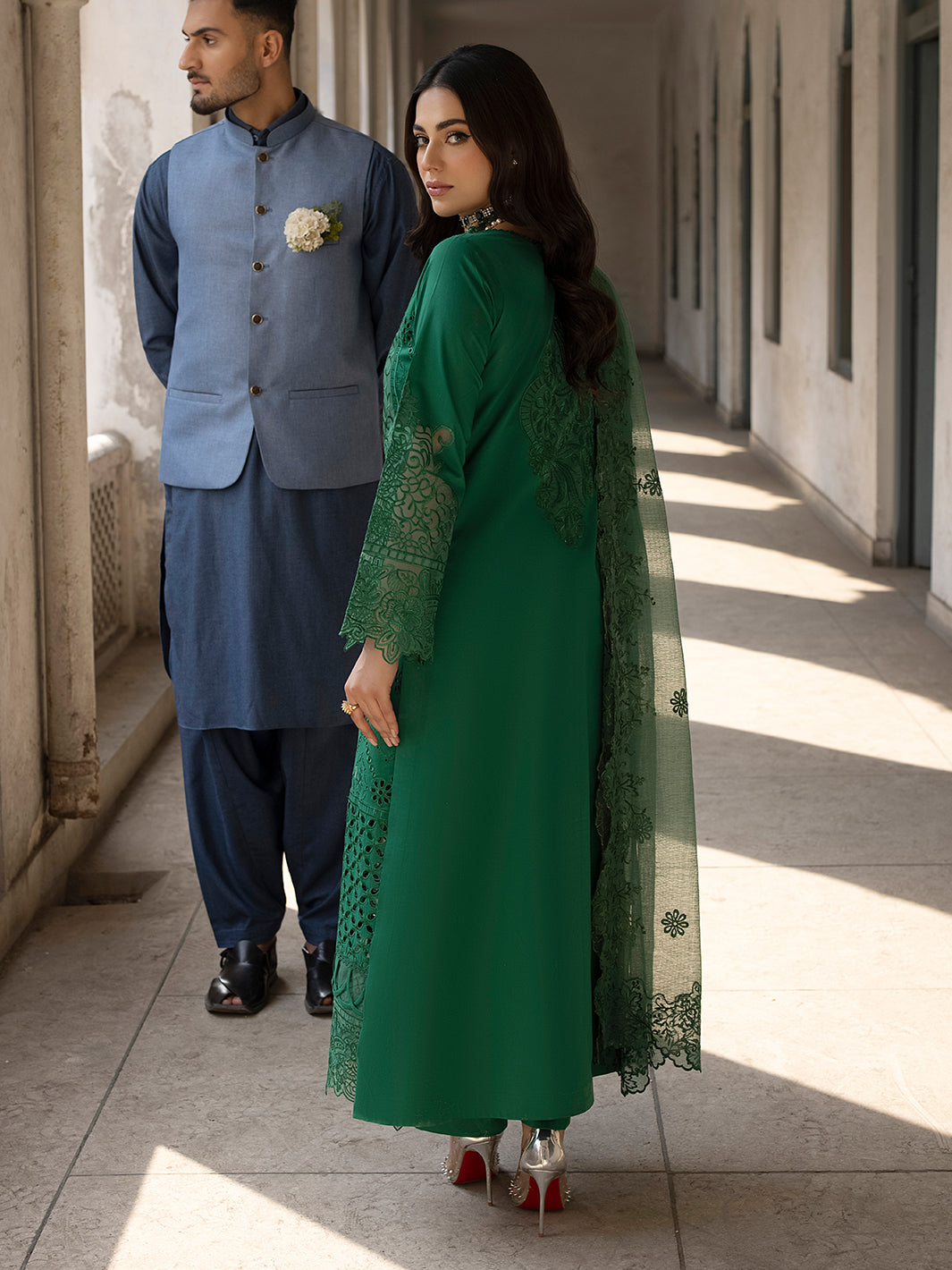 Mahnur | Mahrukh Luxury Lawn 24 | EMERALD - by - Libasekhas UK - Registered Vendor of : Mahnur - 100% Original Designer Dresss