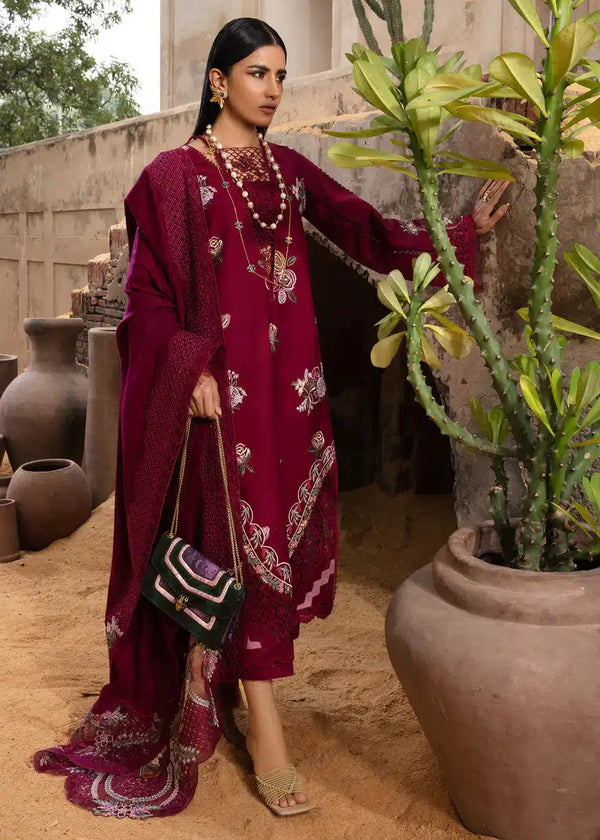 Crimson | Amal Winter 23 | Plum Serenity - CRWP 4 - by - Libasekhas UK - Registered Vendor of : Crimson - 100% Original Designer Dresss
