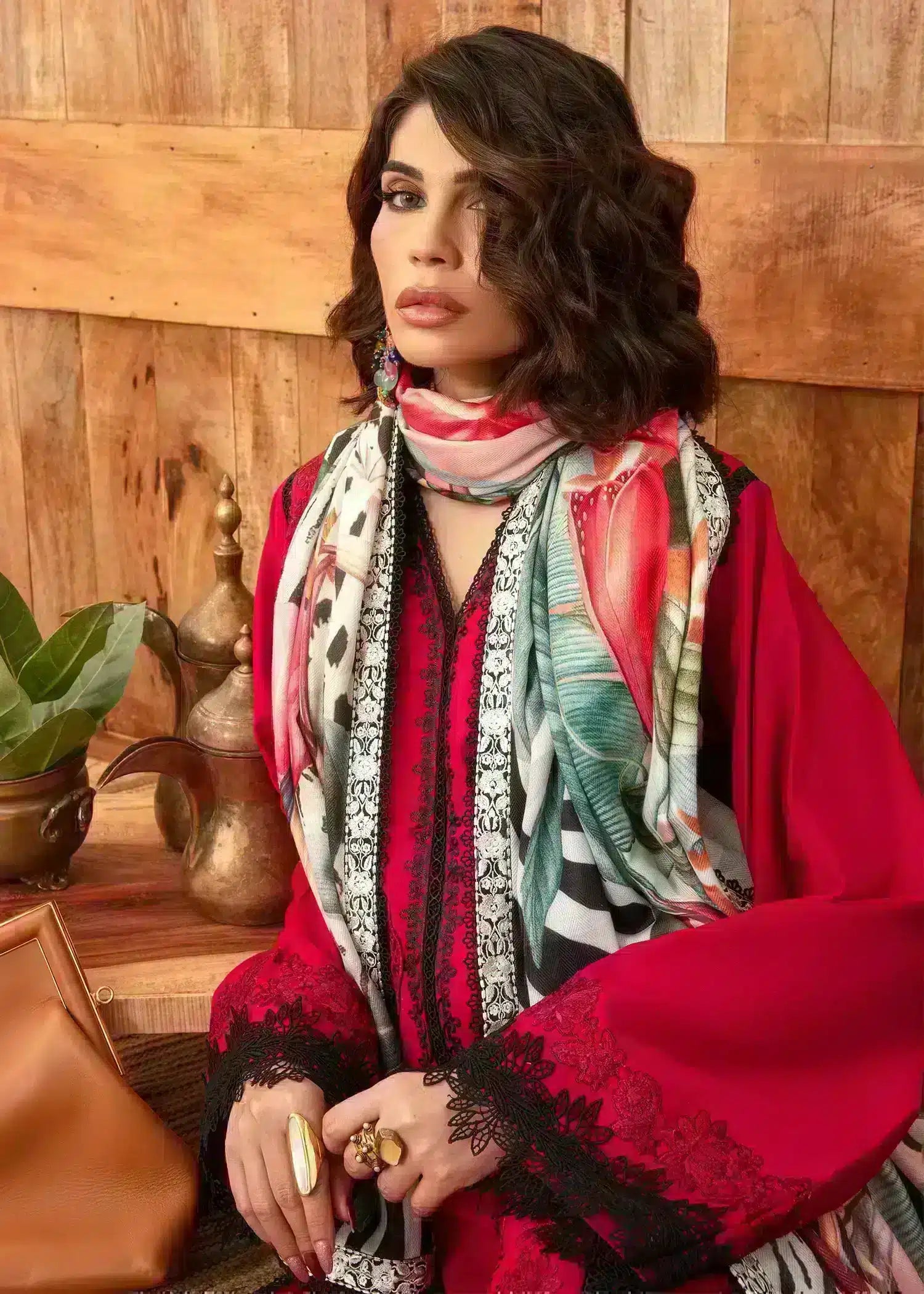 Saira Shakira | Raya Winter Stitched 23 | Crimson - by - Libasekhas UK - Registered Vendor of : Saira Shakira - 100% Original Designer Dresss