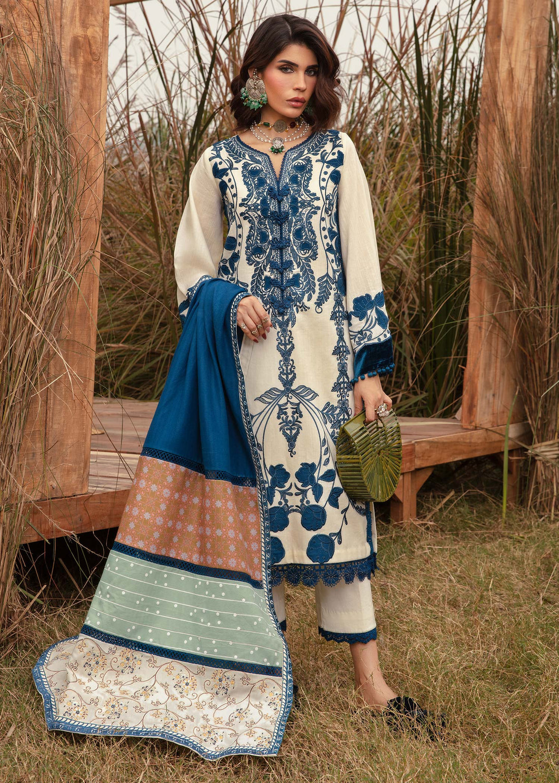 Saira Shakira | Raya Winter Stitched 23 | Pearl - by - Libasekhas UK - Registered Vendor of : Saira Shakira - 100% Original Designer Dresss