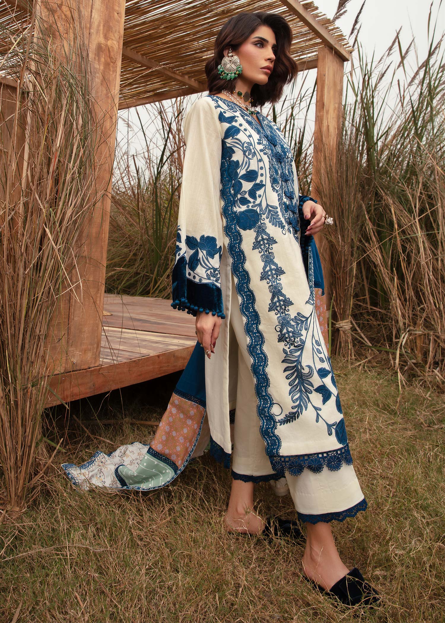 Saira Shakira | Raya Winter Stitched 23 | Pearl - by - Libasekhas UK - Registered Vendor of : Saira Shakira - 100% Original Designer Dresss