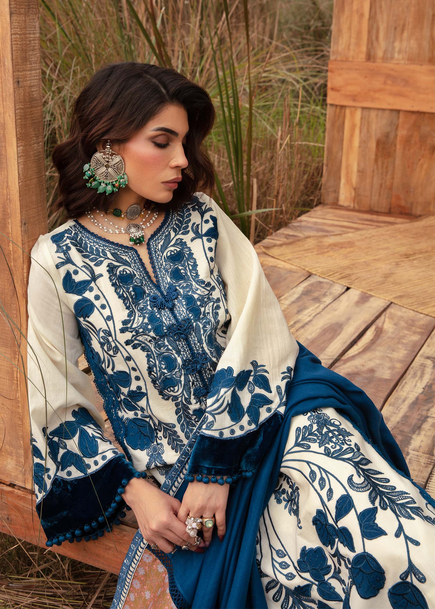 Saira Shakira | Raya Winter Stitched 23 | Pearl - by - Libasekhas UK - Registered Vendor of : Saira Shakira - 100% Original Designer Dresss