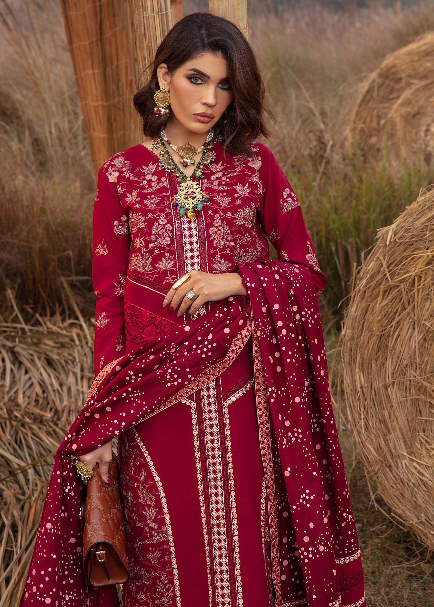 Saira Shakira | Raya Winter Stitched 23 | Ruby - by - Libasekhas UK - Registered Vendor of : Saira Shakira - 100% Original Designer Dresss
