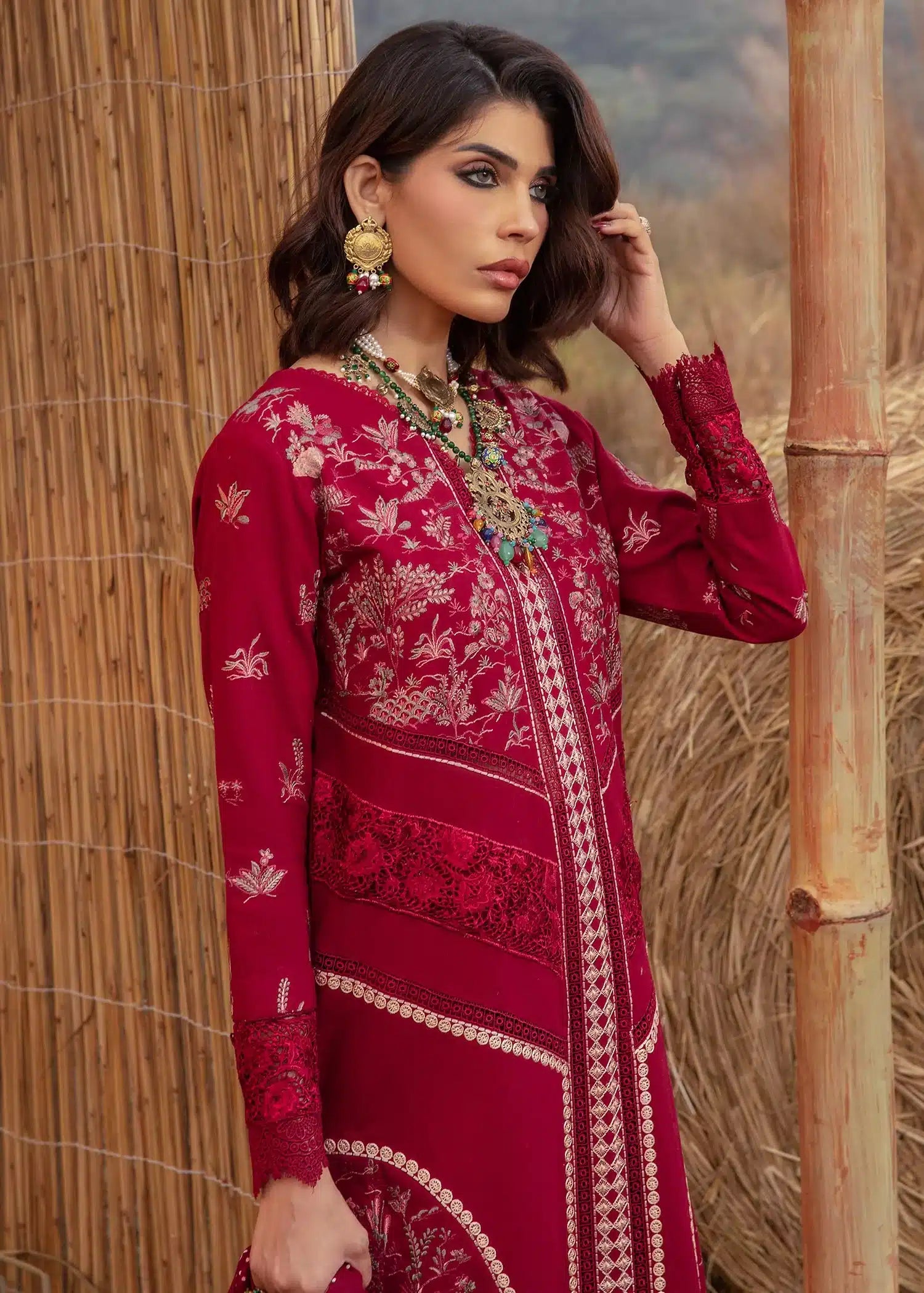 Saira Shakira | Raya Winter Stitched 23 | Ruby - by - Libasekhas UK - Registered Vendor of : Saira Shakira - 100% Original Designer Dresss