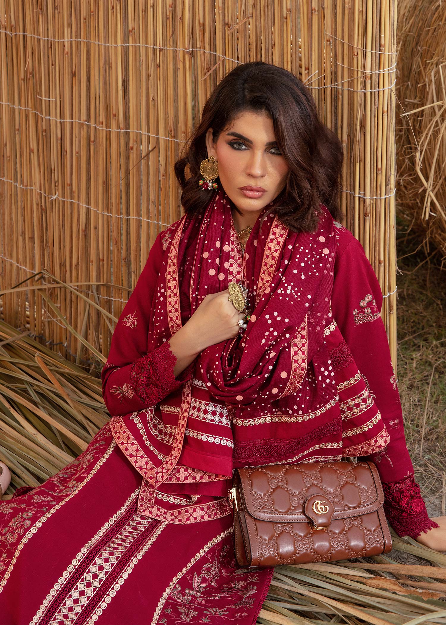 Saira Shakira | Raya Winter Stitched 23 | Ruby - by - Libasekhas UK - Registered Vendor of : Saira Shakira - 100% Original Designer Dresss