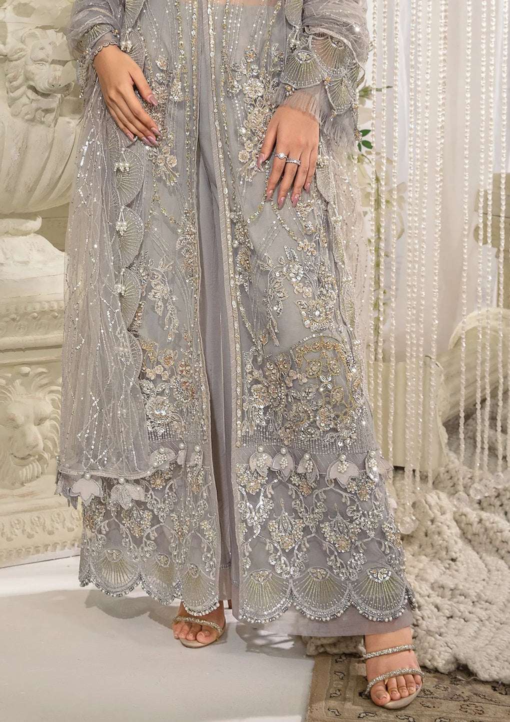 Elaf Premium | Evara Formals 24 | EFE-04 DOVE - by - Libasekhas UK - Registered Vendor of : Elaf Premium - 100% Original Designer Dresss