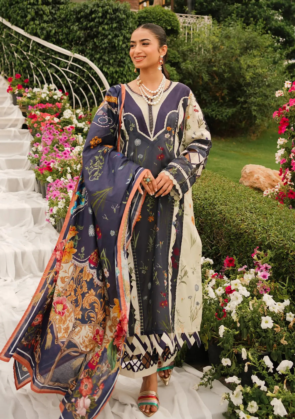 Elaf Premium | Printed Collection 24 | EEP-08B - Breeze Together - by - Libasekhas UK - Registered Vendor of : Elaf Premium - 100% Original Designer Dresss
