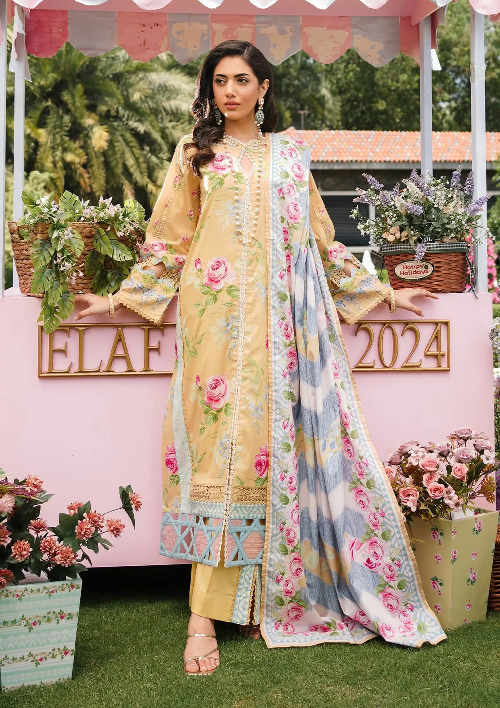 Elaf Premium | Printed Collection 24 | EEP-03A - Citrus Squad - by - Libasekhas UK - Registered Vendor of : Elaf Premium - 100% Original Designer Dresss