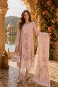 Saadia Asad | Nooriyah Luxury Chiffon | D2 - Satin Rose - by Libasekhas UK - Registered Vendor of : Saadia Asad - 100% Original Designer Dress