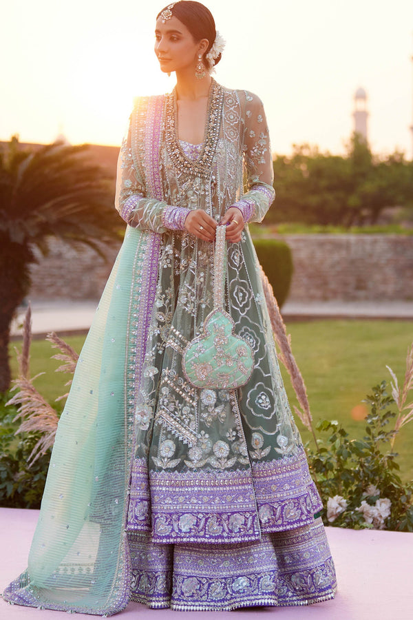 Zaha | Gossamer 25 | ZARQAH-E-PISTACHIO (ZC25-03) - by Libasekhas UK - Registered Vendor of : Zaha - 100% Original Designer Dress