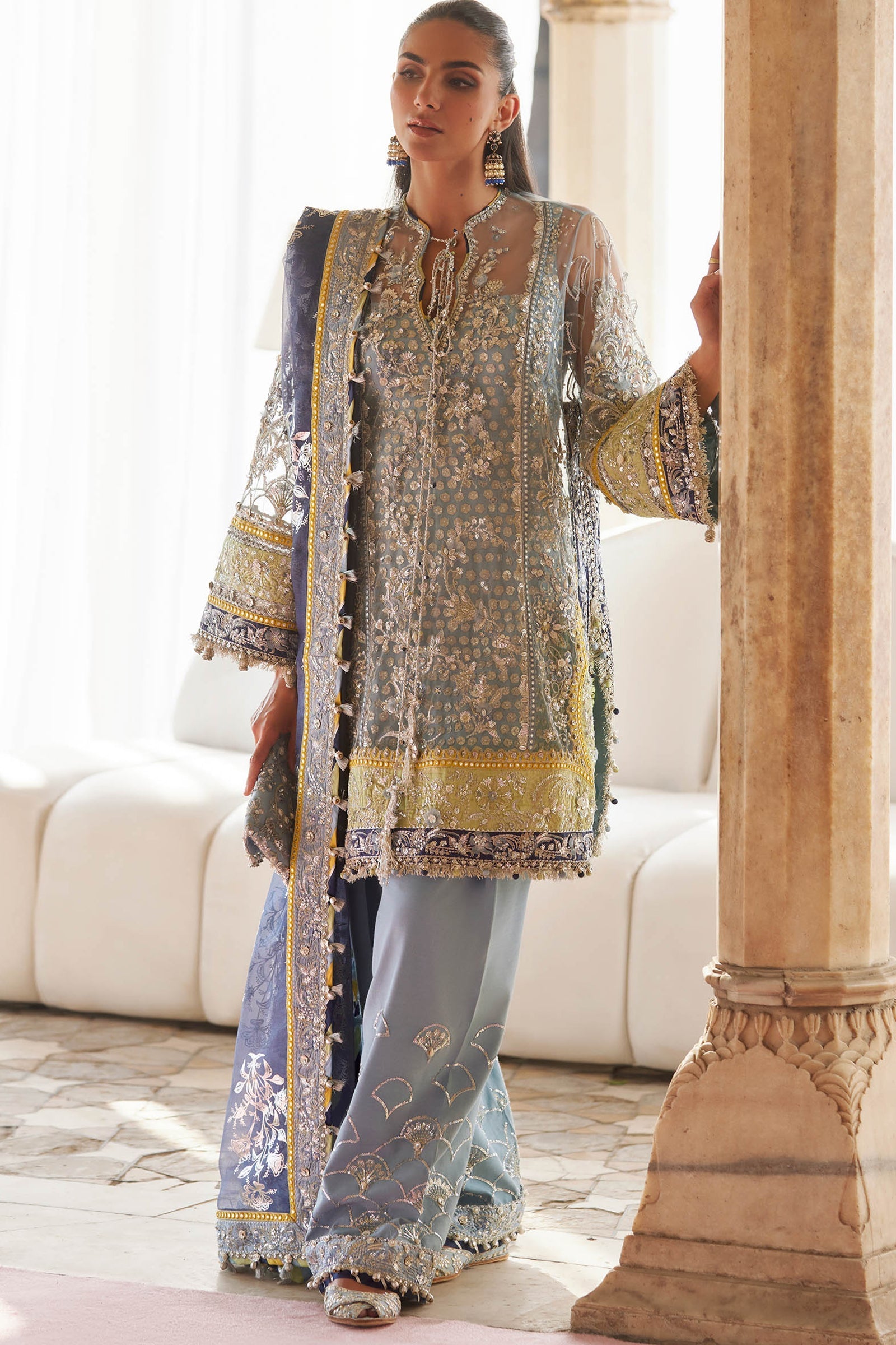 Zaha | Gossamer 25 | NILOFAR-E-SHAAM (ZC25-04) - by Libasekhas UK - Registered Vendor of : Zaha - 100% Original Designer Dress