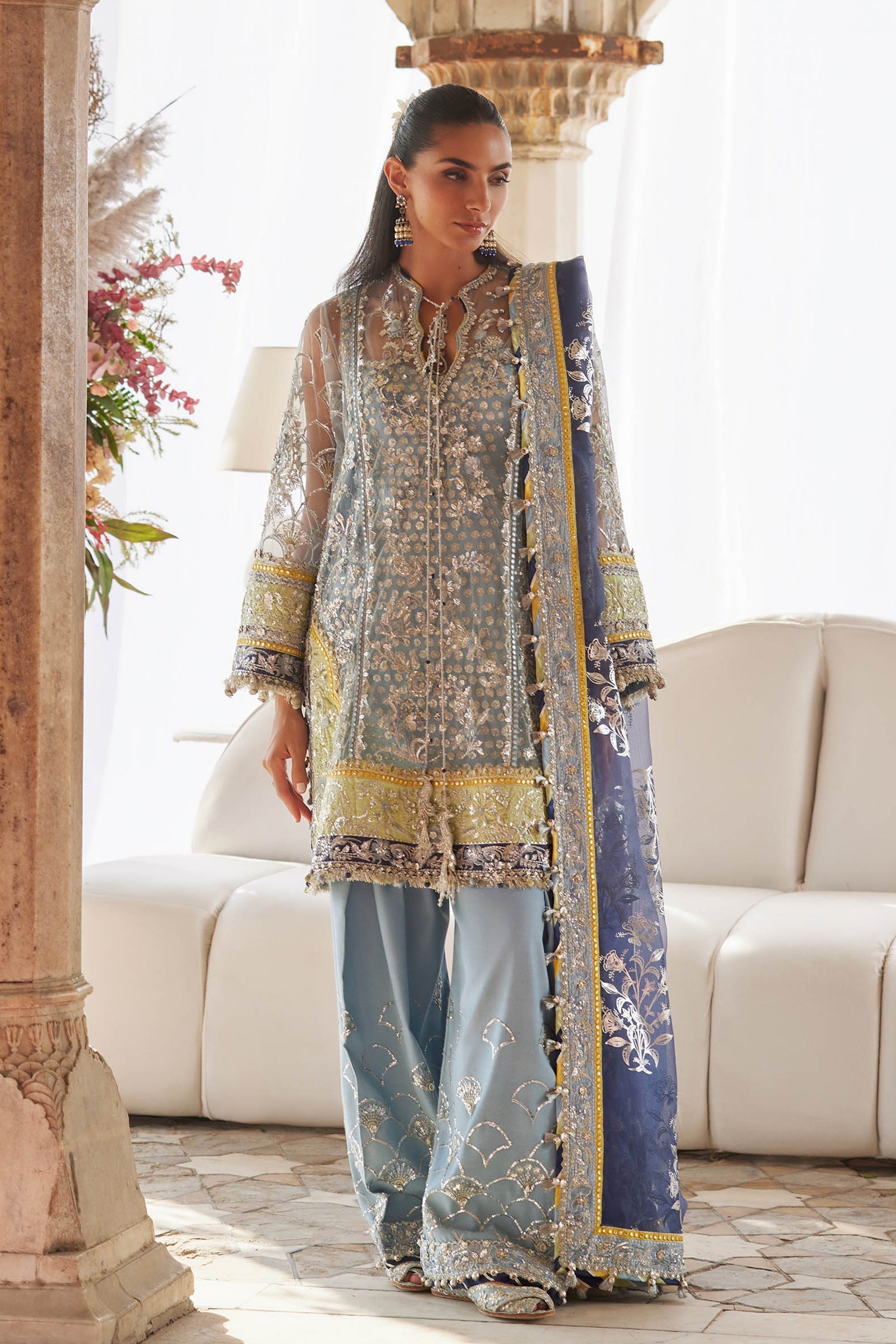 Zaha | Gossamer 25 | NILOFAR-E-SHAAM (ZC25-04) - by Libasekhas UK - Registered Vendor of : Zaha - 100% Original Designer Dress