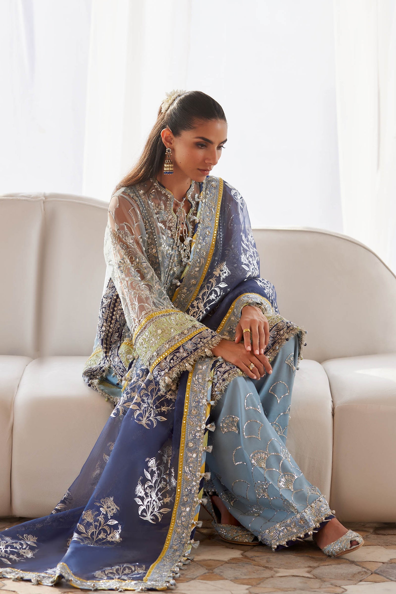 Zaha | Gossamer 25 | NILOFAR-E-SHAAM (ZC25-04) - by Libasekhas UK - Registered Vendor of : Zaha - 100% Original Designer Dress