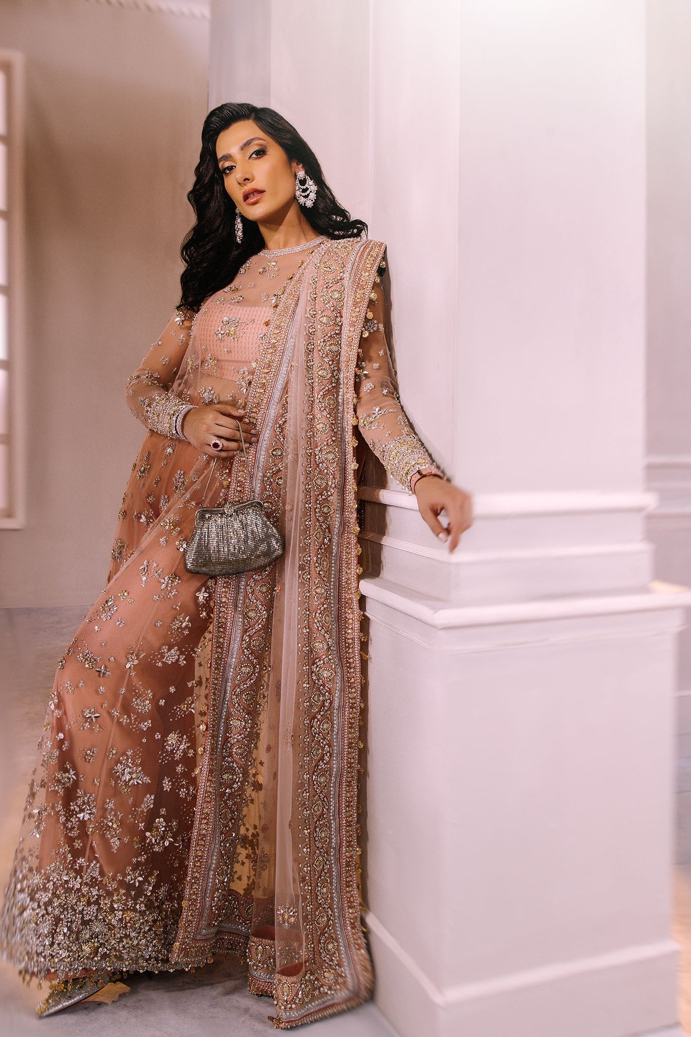 Elan | Demi Couture Onirique | ROSE PÃCHE (EP-20180) - by - Libasekhas UK - Registered Vendor of : Elan - 100% Original Designer Dresss