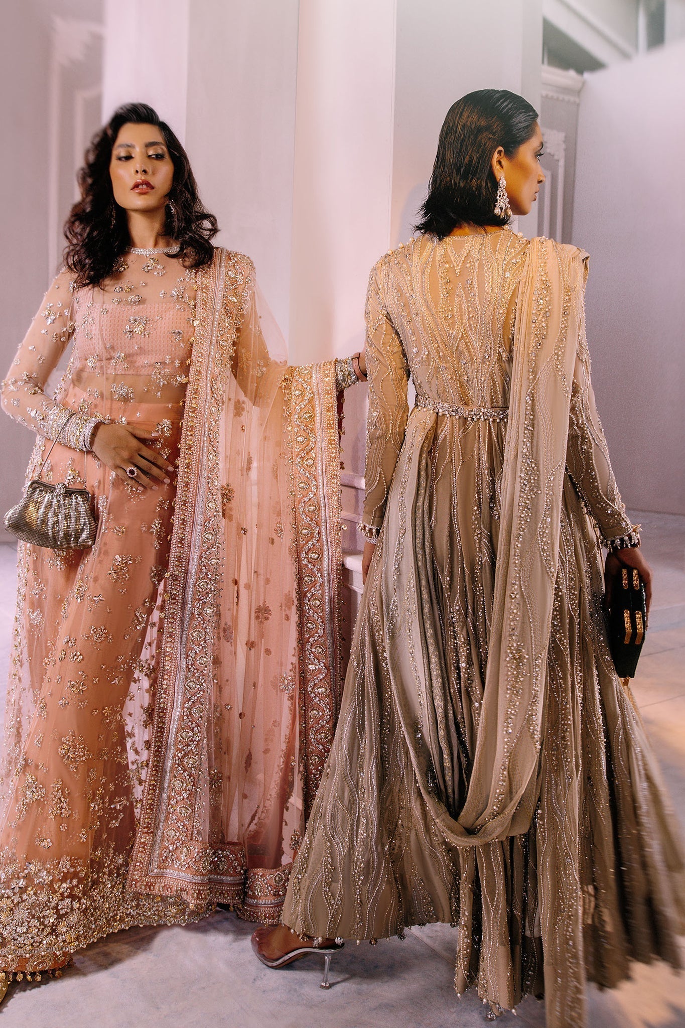 Elan | Demi Couture Onirique | ROSE PÃCHE (EP-20180) - by - Libasekhas UK - Registered Vendor of : Elan - 100% Original Designer Dresss