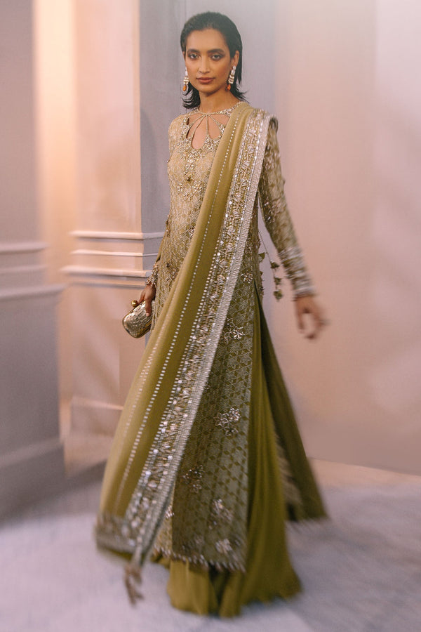 Elan | Demi Couture Onirique | ÃCLAT VERT (EP-20658) - by - Libasekhas UK - Registered Vendor of : Elan - 100% Original Designer Dresss