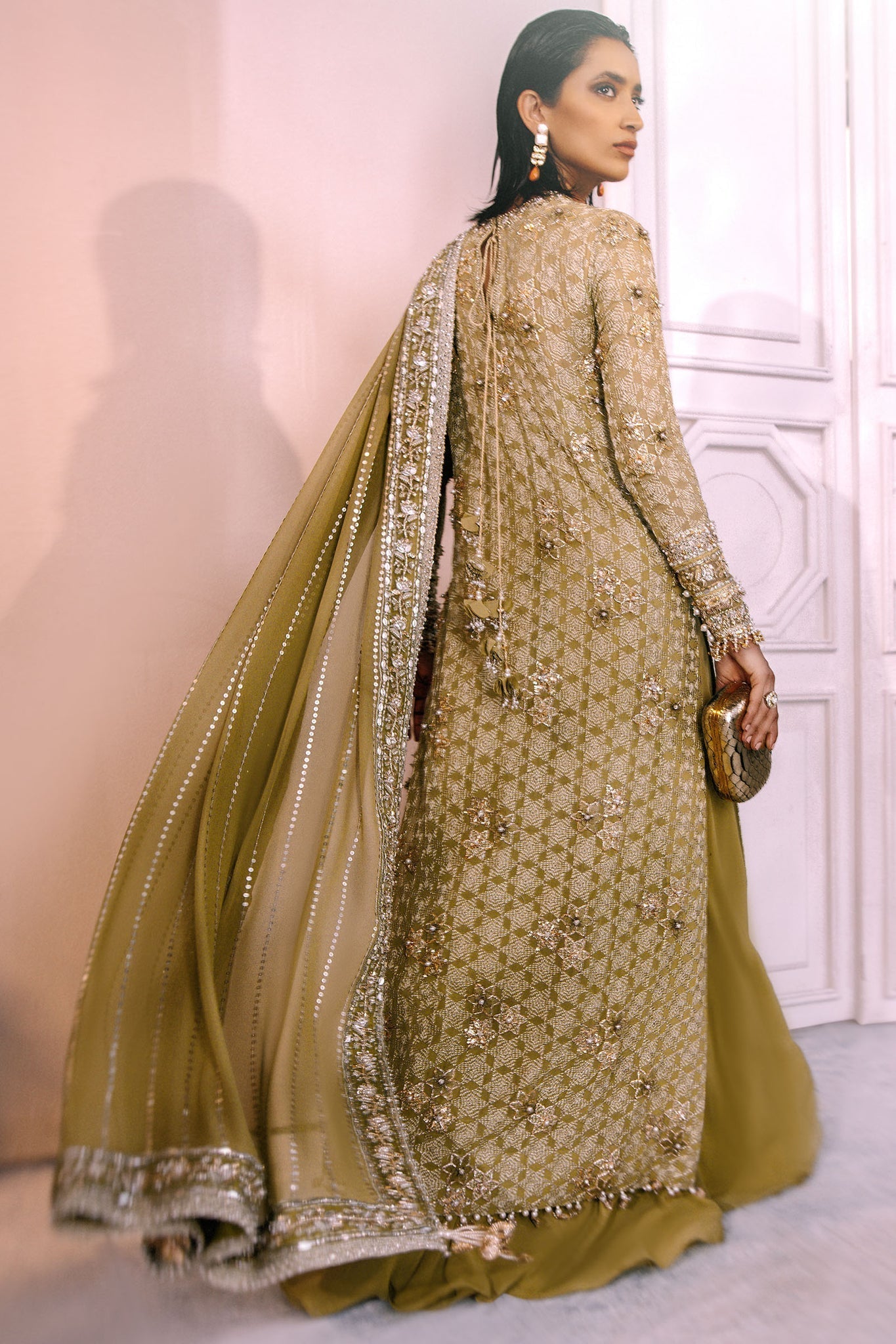 Elan | Demi Couture Onirique | ÃCLAT VERT (EP-20658) - by - Libasekhas UK - Registered Vendor of : Elan - 100% Original Designer Dresss