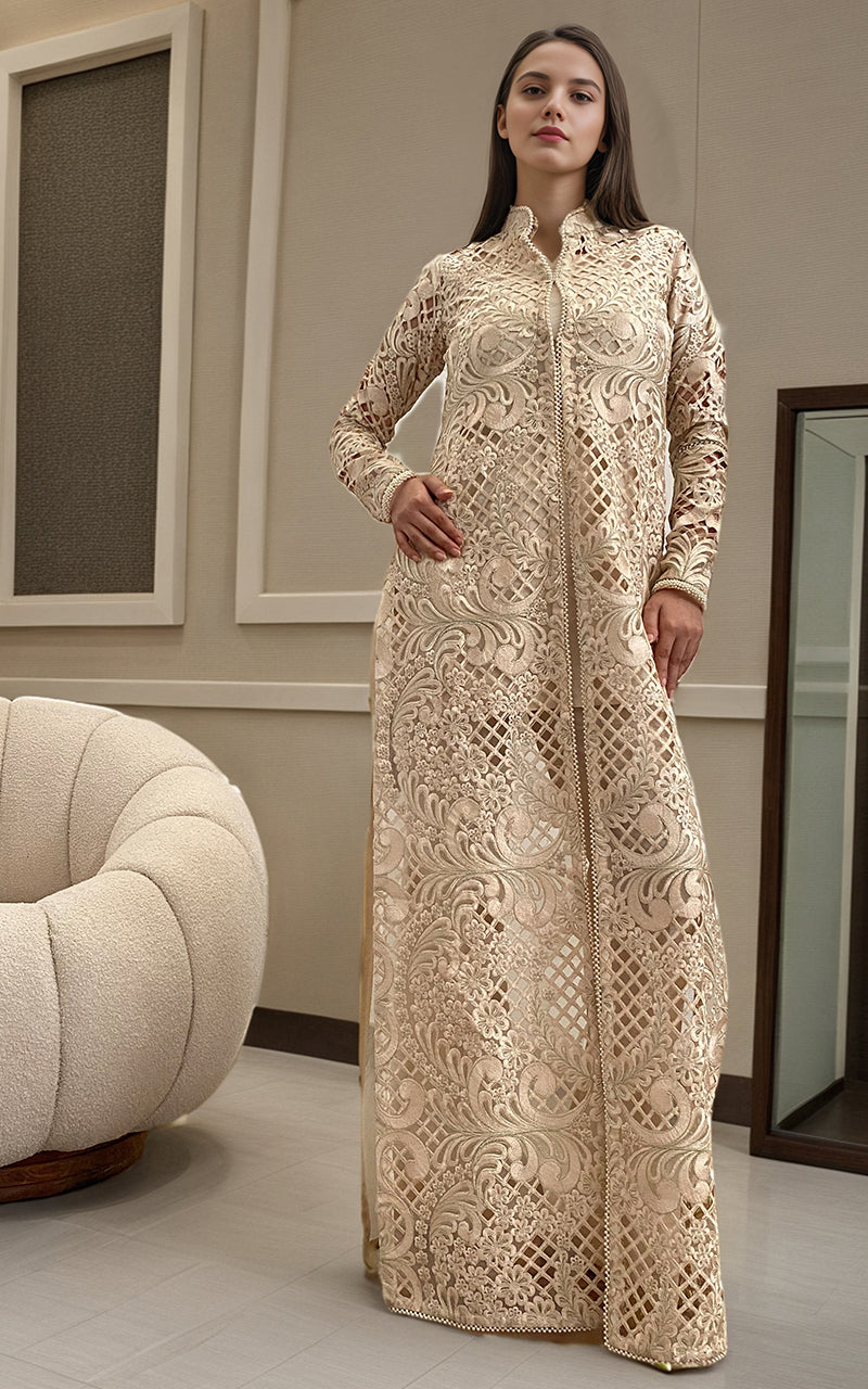 Threads and Motifs | Formal Dresses 25 | ORGANZA EMROIDERED JACKET - by Libasekhas UK - Registered Vendor of : Threads and Motifs - 100% Original Designer Dress