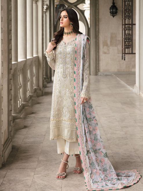 Gulaal | Embroidered Chiffon | CEMILE 03 - by - Libasekhas UK - Registered Vendor of : Gulaal - 100% Original Designer Dresss