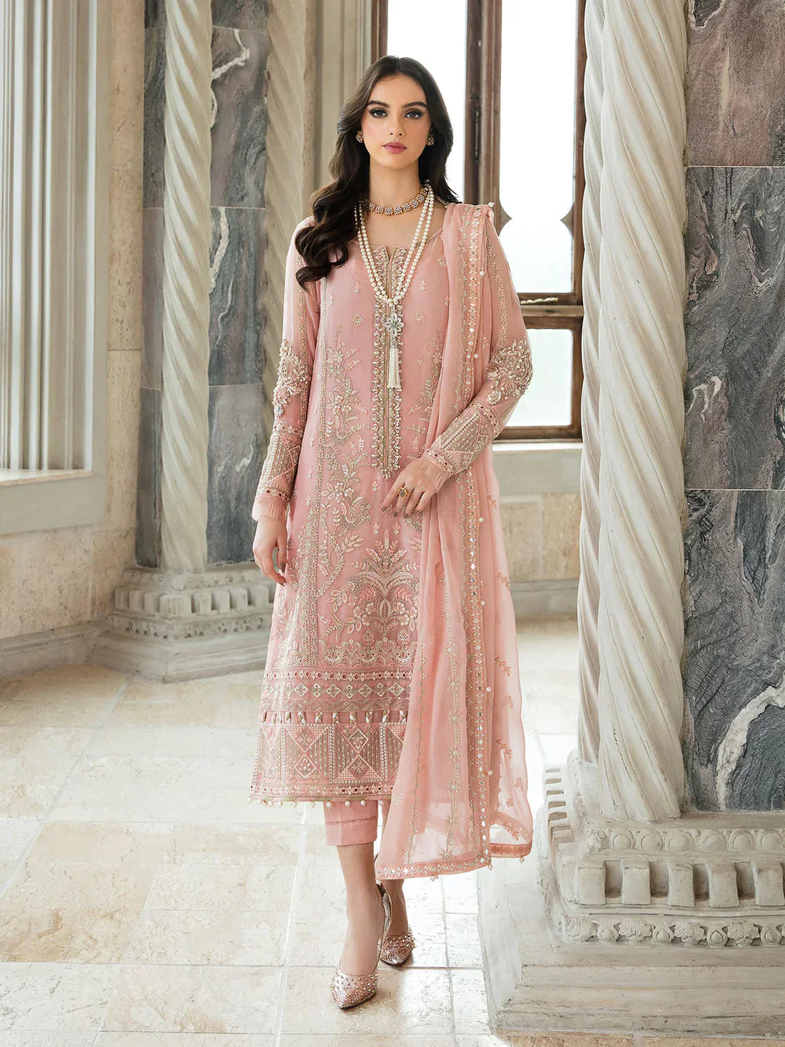 Gulaal | Embroidered Chiffon 23 | ISABELLA 01 - by - Libasekhas UK - Registered Vendor of : Gulaal - 100% Original Designer Dresss