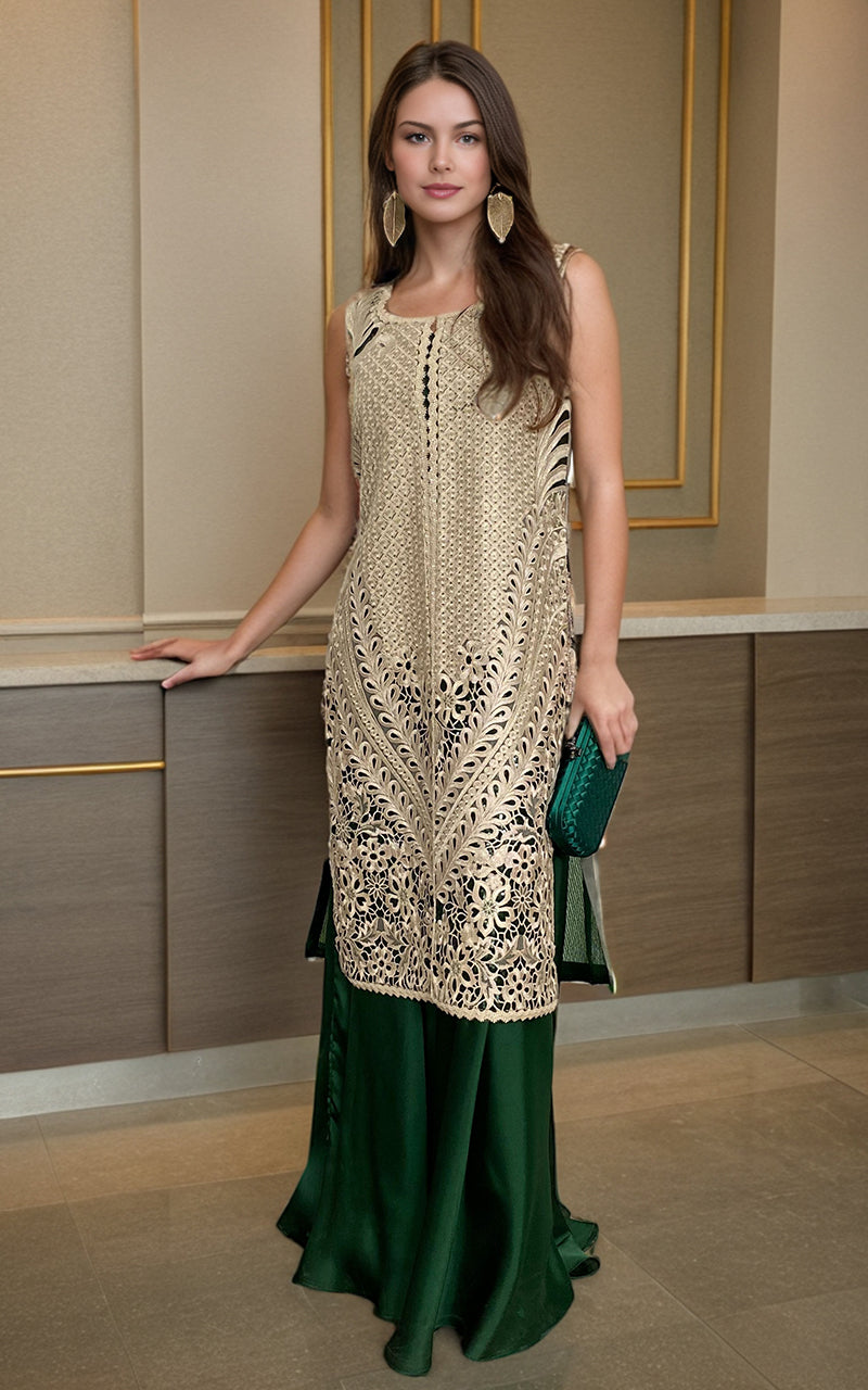 Threads and Motifs | Formal Dresses 25 | Embroidered Jacket With Skirt - by Libasekhas UK - Registered Vendor of : Threads and Motifs - 100% Original Designer Dress