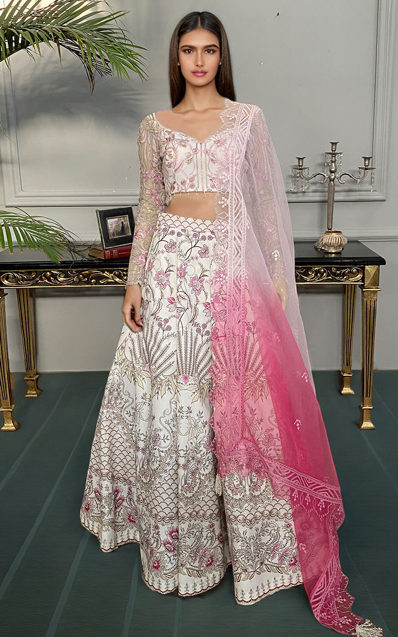 Threads and Motifs | Formal Dresses 25 | Embroidered Blouse With Printed Lehenga And Dupatta - by Libasekhas UK - Registered Vendor of : Threads and Motifs - 100% Original Designer Dress