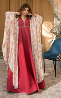Threads and Motifs | Formal Dresses 25 | Printed Cape With Maxi - by Libasekhas UK - Registered Vendor of : Threads and Motifs - 100% Original Designer Dress