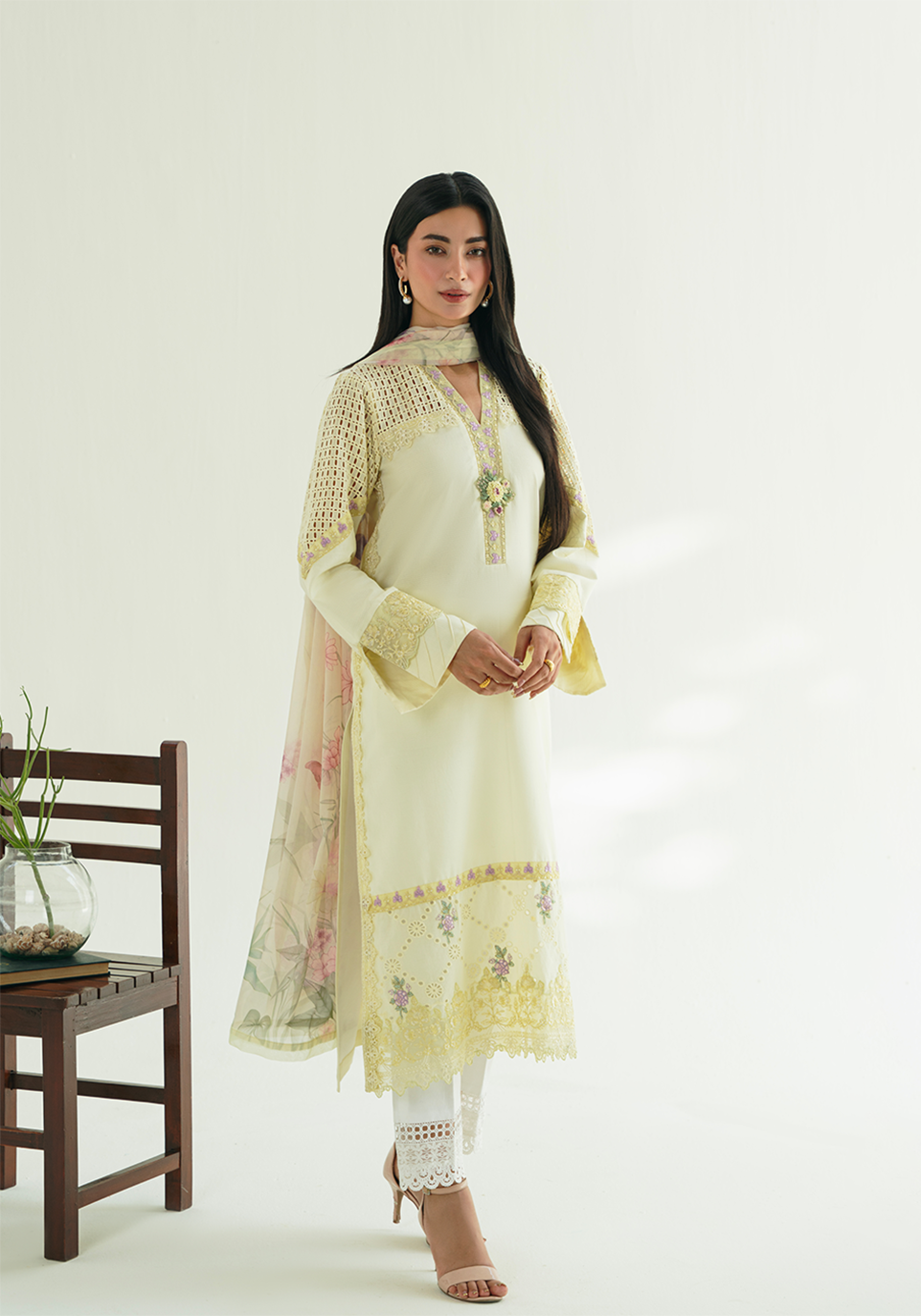 Zarqash | Whispers of Summer |BUTTER BLOOM - by Libasekhas UK - Registered Vendor of : Zarqash - 100% Original Designer Dress