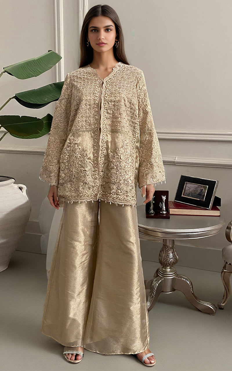Threads and Motifs | Formal Dresses 25 | Embroidered Jacket With Trouser - by Libasekhas UK - Registered Vendor of : Threads and Motifs - 100% Original Designer Dress