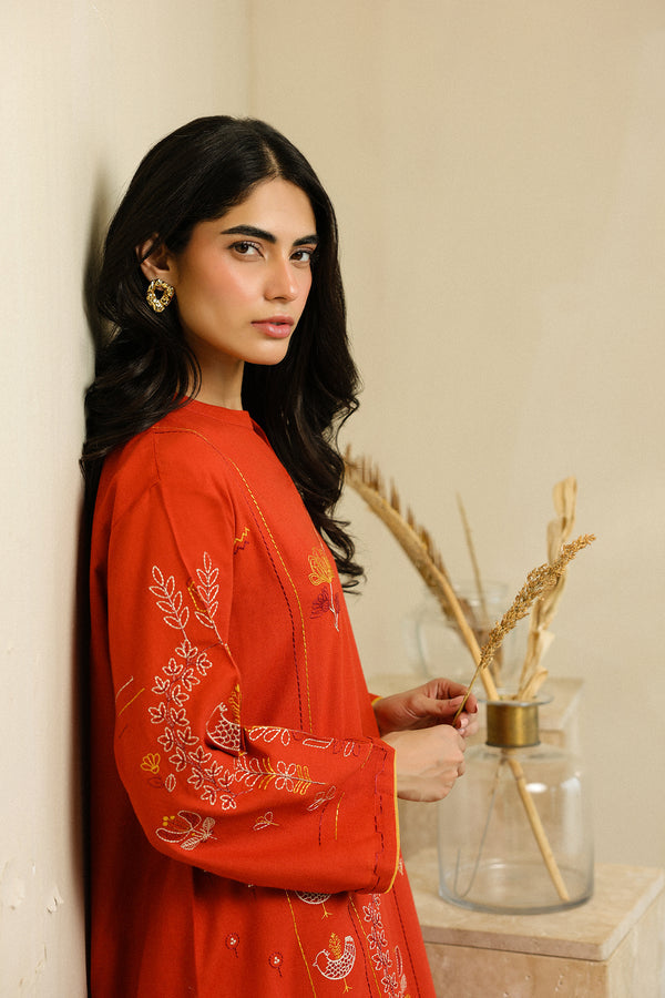 Sahar | Pre Essential Emb Edit | Burnt Citrus - by Libasekhas UK - Registered Vendor of : Sahar - 100% Original Designer Dress