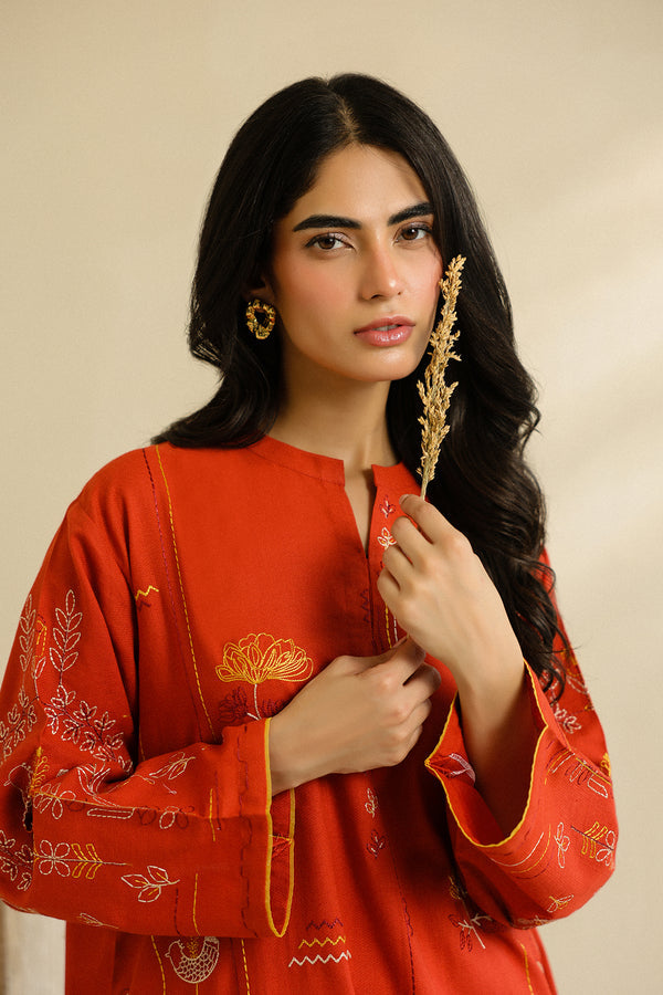 Sahar | Pre Essential Emb Edit | Burnt Citrus - by Libasekhas UK - Registered Vendor of : Sahar - 100% Original Designer Dress