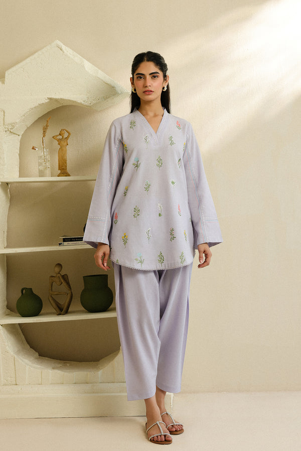 Sahar | Pre Essential Emb Edit | Iris Glow - by Libasekhas UK - Registered Vendor of : Sahar - 100% Original Designer Dress