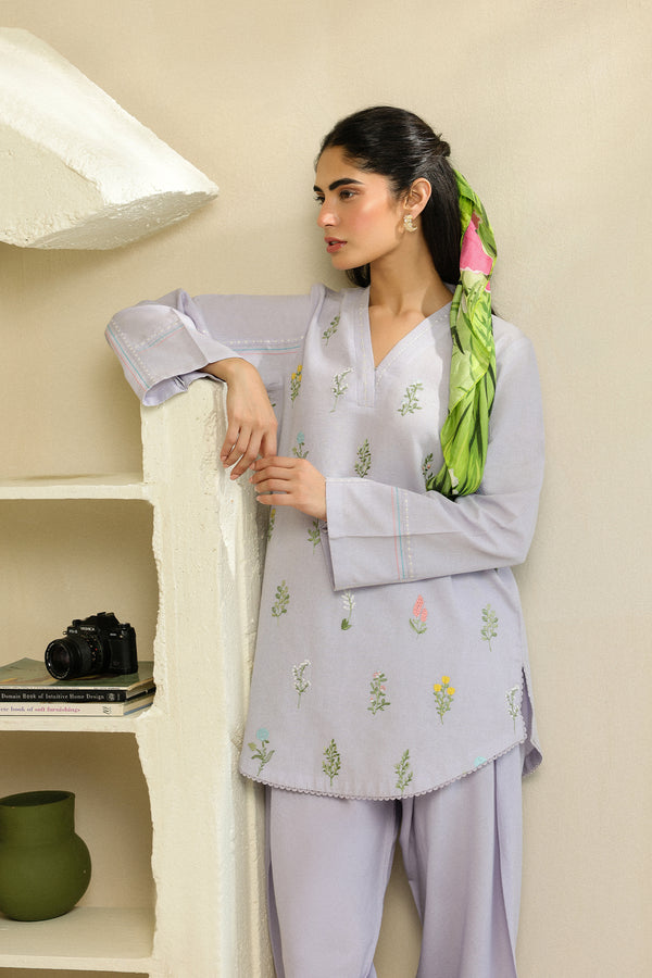 Sahar | Pre Essential Emb Edit | Iris Glow - by Libasekhas UK - Registered Vendor of : Sahar - 100% Original Designer Dress