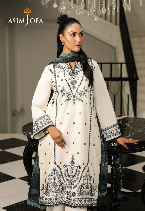 Asim Jofa | Summer Rhapsody | AJMCH-02 EMBROIDERED CAMBRIC - by Libasekhas UK - Registered Vendor of : Asim Jofa - 100% Original Designer Dress