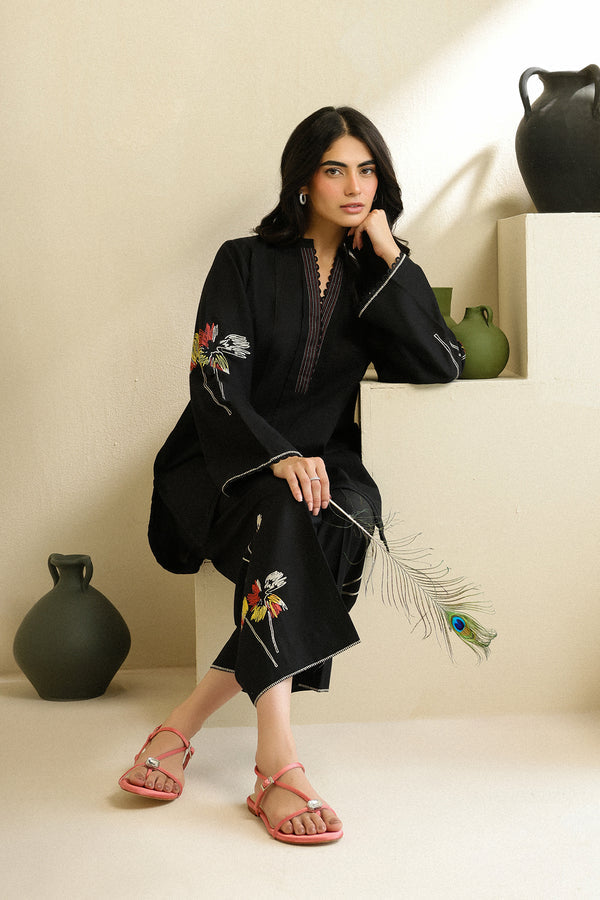 Sahar | Pre Essential Emb Edit | Night Jasmine - by Libasekhas UK - Registered Vendor of : Sahar - 100% Original Designer Dress