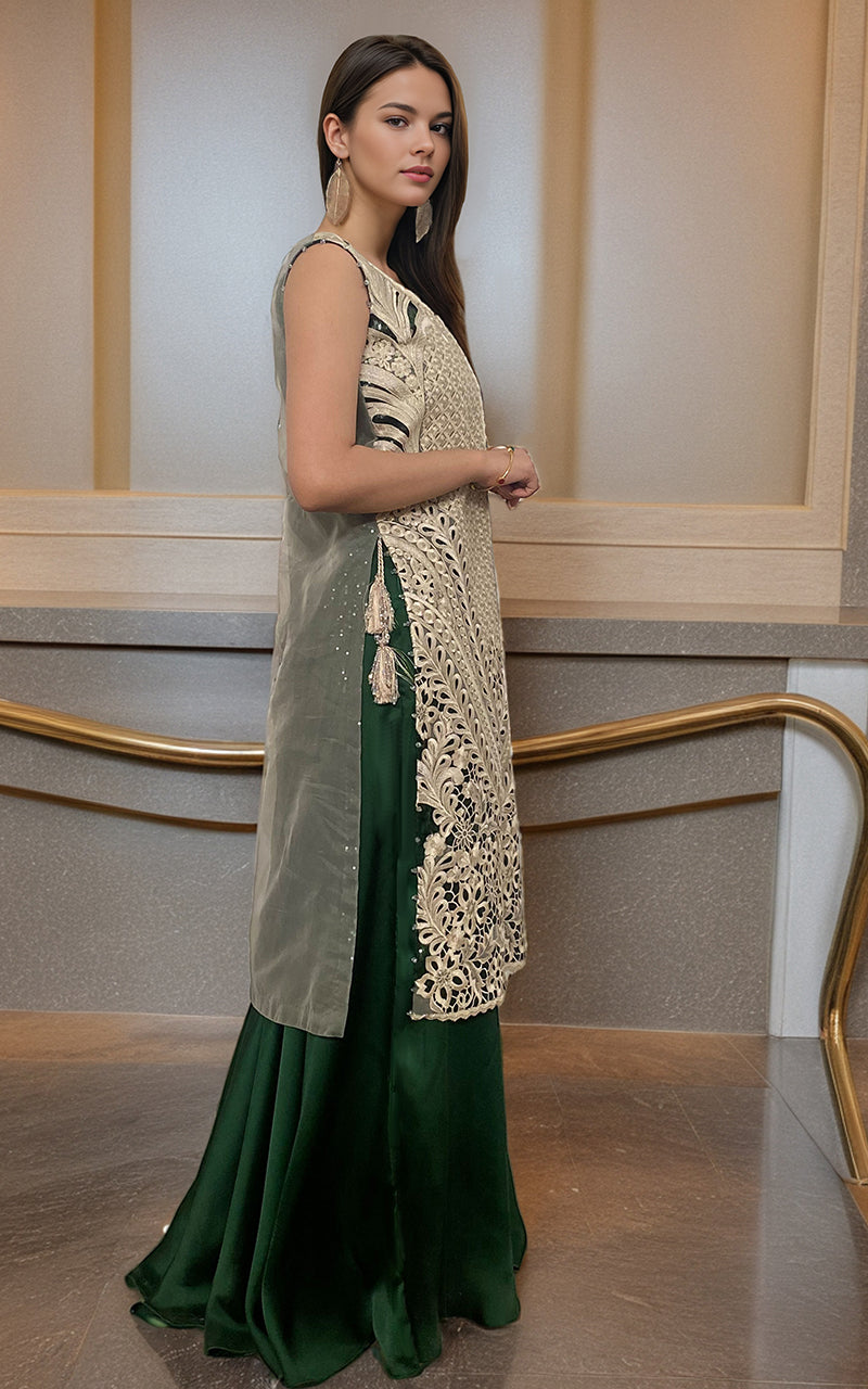 Threads and Motifs | Formal Dresses 25 | Embroidered Jacket With Skirt - by Libasekhas UK - Registered Vendor of : Threads and Motifs - 100% Original Designer Dress