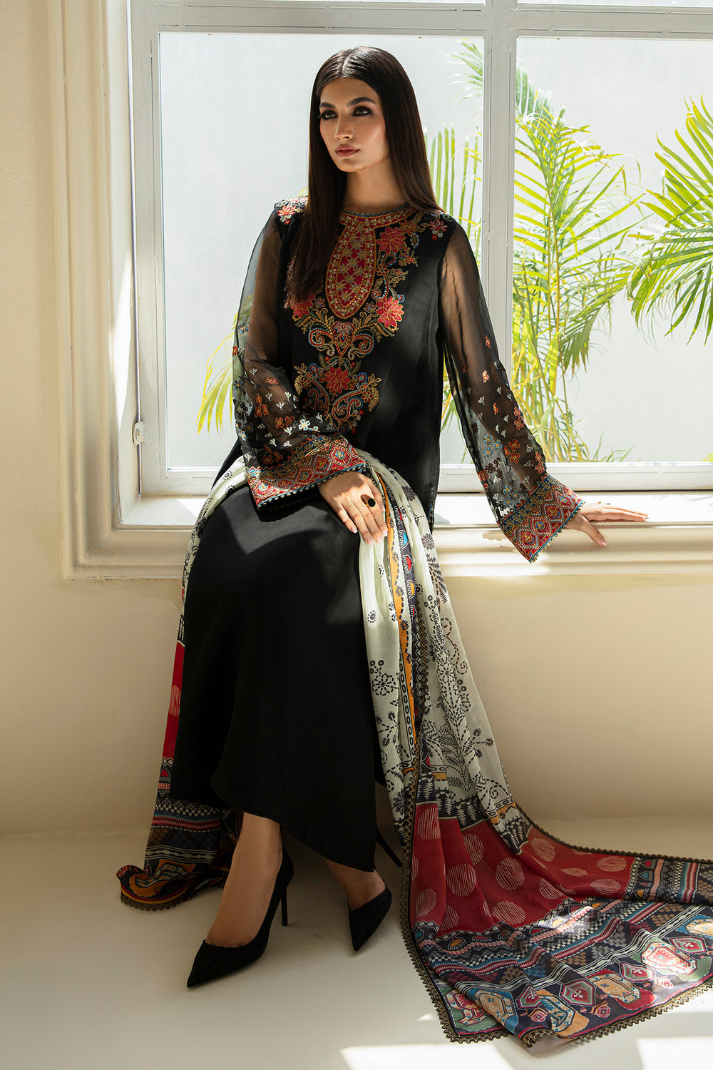 Baroque | Formals Collection | EMBROIDERED CHIFFON UF-388 - by Libasekhas UK - Registered Vendor of : Baroque - 100% Original Designer Dress