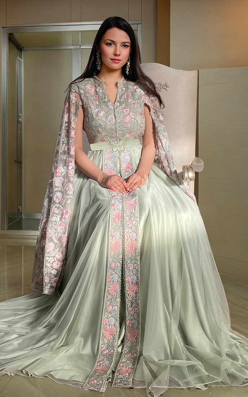 Threads and Motifs | Formal Dresses 25 | Organza Embroidered Maxi - by Libasekhas UK - Registered Vendor of : Threads and Motifs - 100% Original Designer Dress